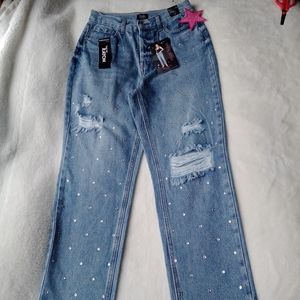 Simple Society straight super highrise button fly jeans size 7/28.